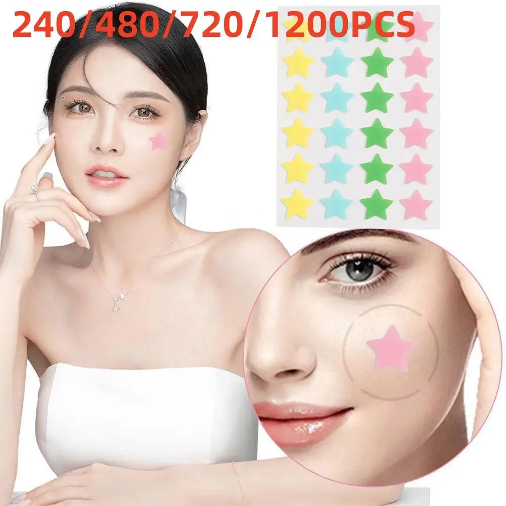 24/240/480/720/1200PCS Pimple Patches Cute Star Shaped Invisible Acne Removal Pimple Patch Pimple Spot Bandages for Breakouts