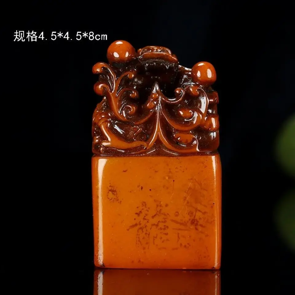 Special price Shoushan stone real dragon seal book French painting jade carving handle piece name can be customized