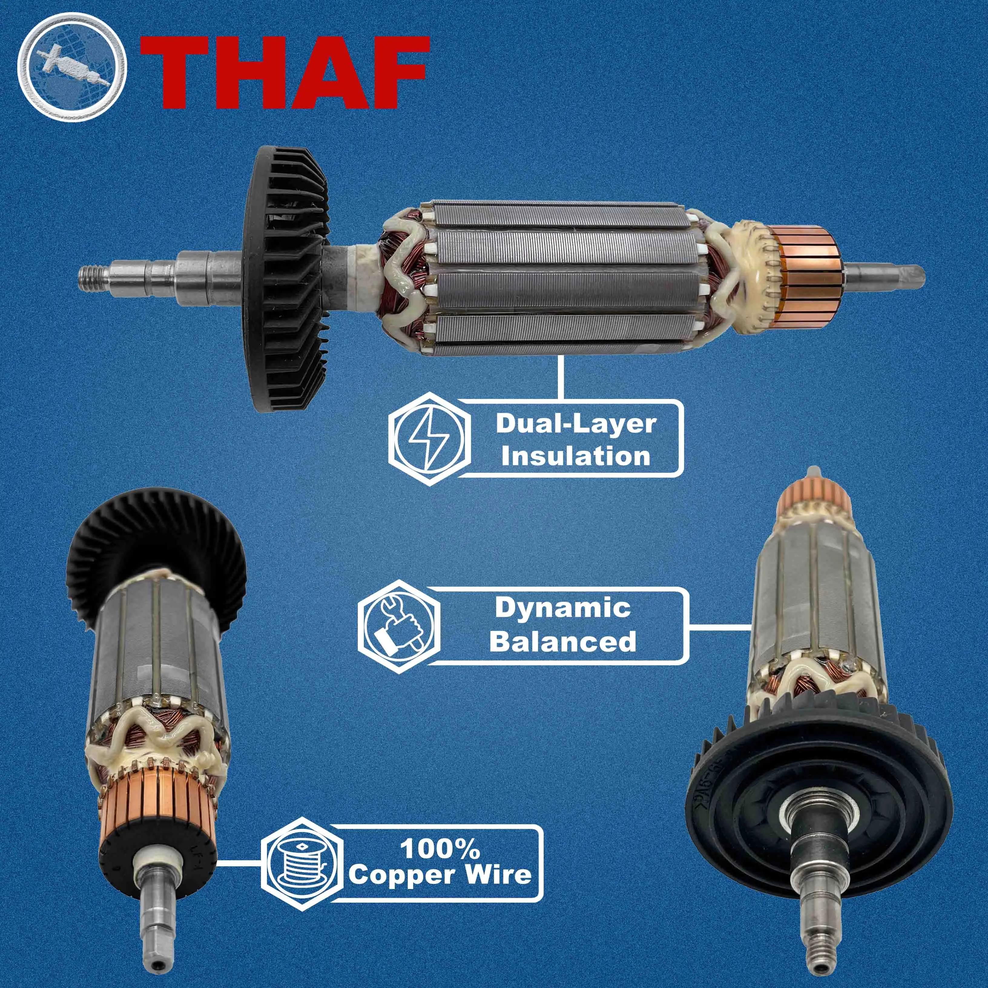 アーマチュアーターアンカー交換,マキタ,アングルグラインダー用9565CV 9565CVR 9565PC 9565PCV  9564CV 9564PCVシリーズ,AC220V-240V