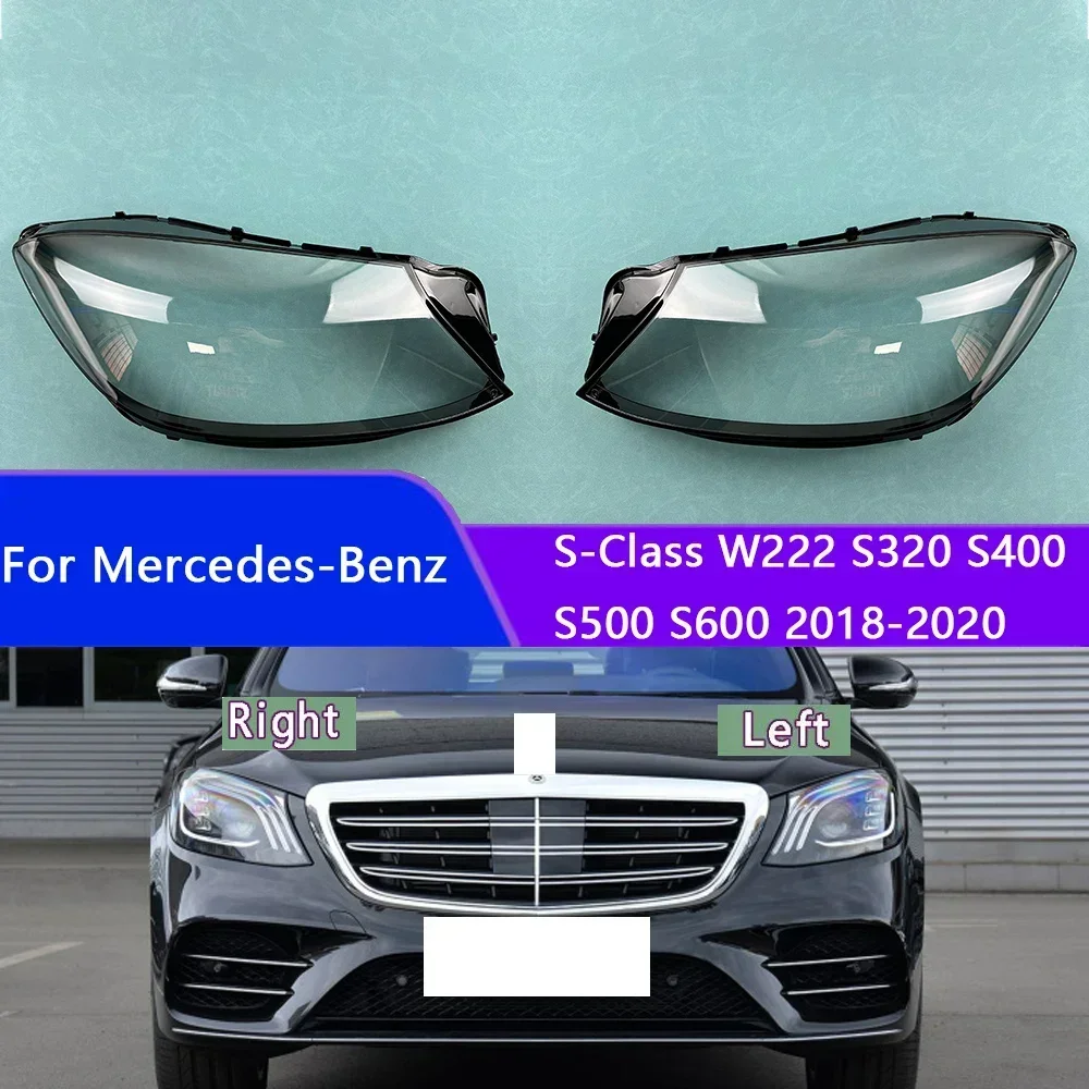 

Для Mercedes-Benz S-Class W222 S320 S400 S500 S600 2018 2019 2020 автомобильная крышка объектива передней фары, авто чехол, абажур фары