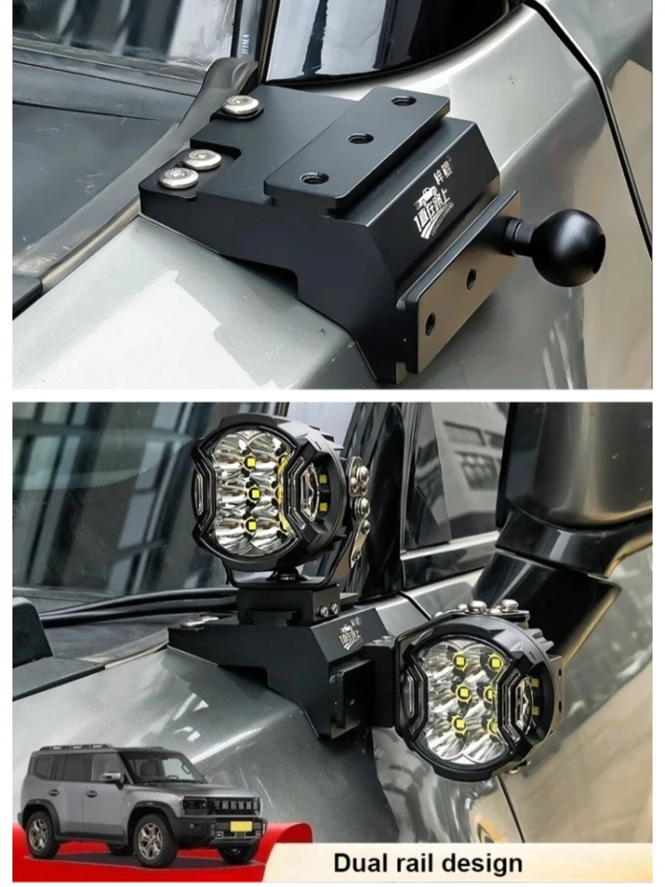 

For Jetour T2 Car A-Pillar Dual Lamp Quick-Release Bracket Front Hood Auxiliary LED Spotlight Expansion Bracket Car Accessories