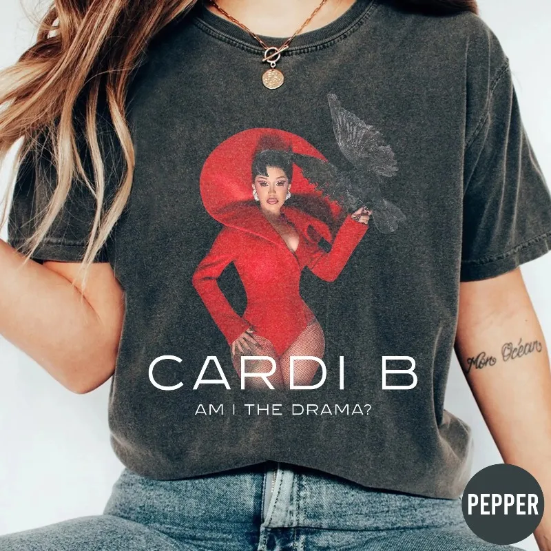 Camiseta Cardi B Little Miss Drama Tour 2026, Camiseta Vintage de Concierto de Rap 2026, Camiseta Gráfica Pop Diva