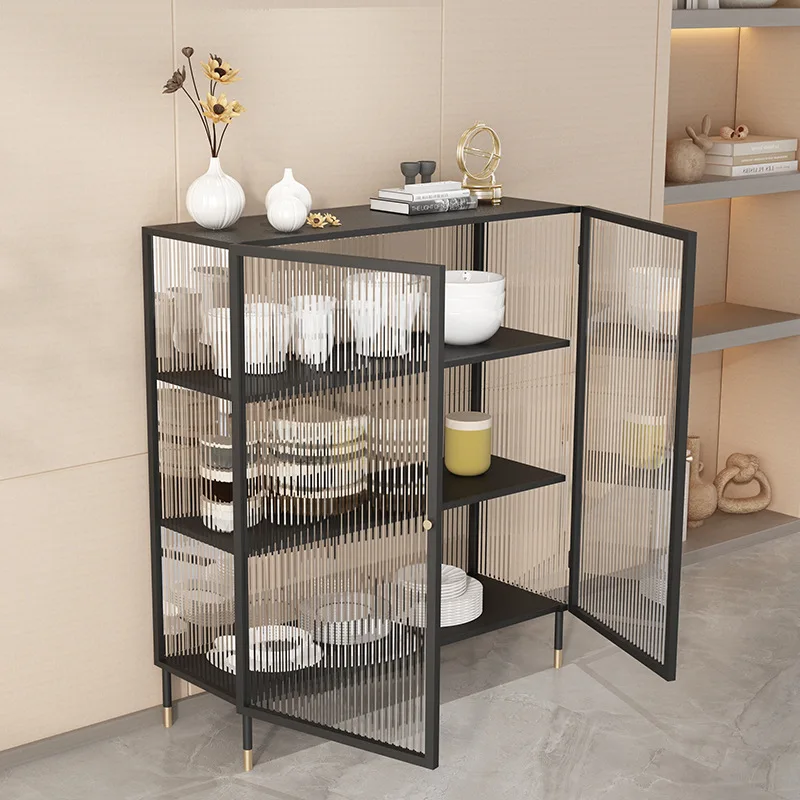 Nordic light luxury Changhong glass side cabinet living room dining room kitchen entrance storage small tea cupboard modern simp