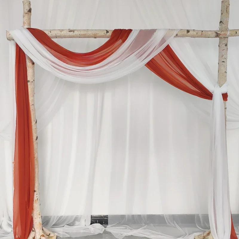 77X600CM Wedding Supplies Pearl Chiffon Curtain Cloth Wedding Decoration Non Pleated Curtain Yarn Outdoor Decoration