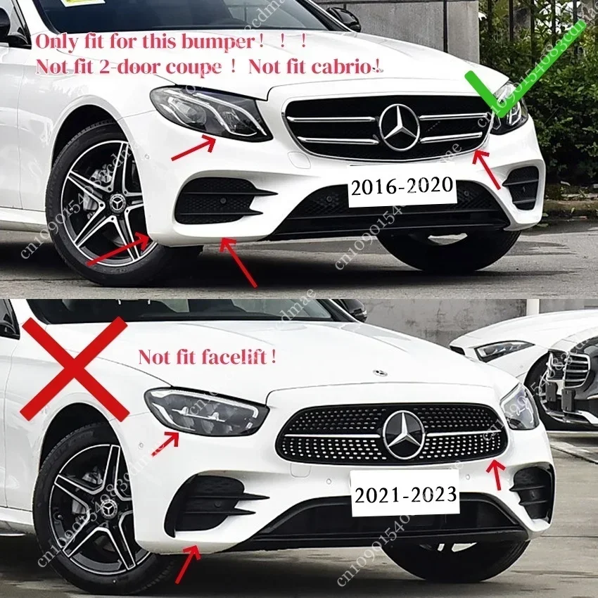 Front Bumper Lip Splitter For Mercedes-Benz E-Class W213 E260 E300 E43 AMG Line 2016-2020 Pre-facelift Front Shovel Diffuser