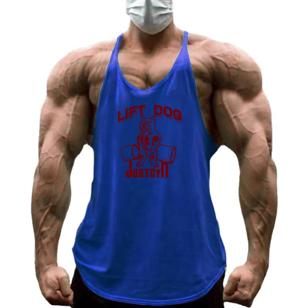 Gym Workout Pumping iron training Bat Print Comfortable Sports Summer Mens New Tank Tops Muscle Vests Y-Back Cotton cool T-shirt