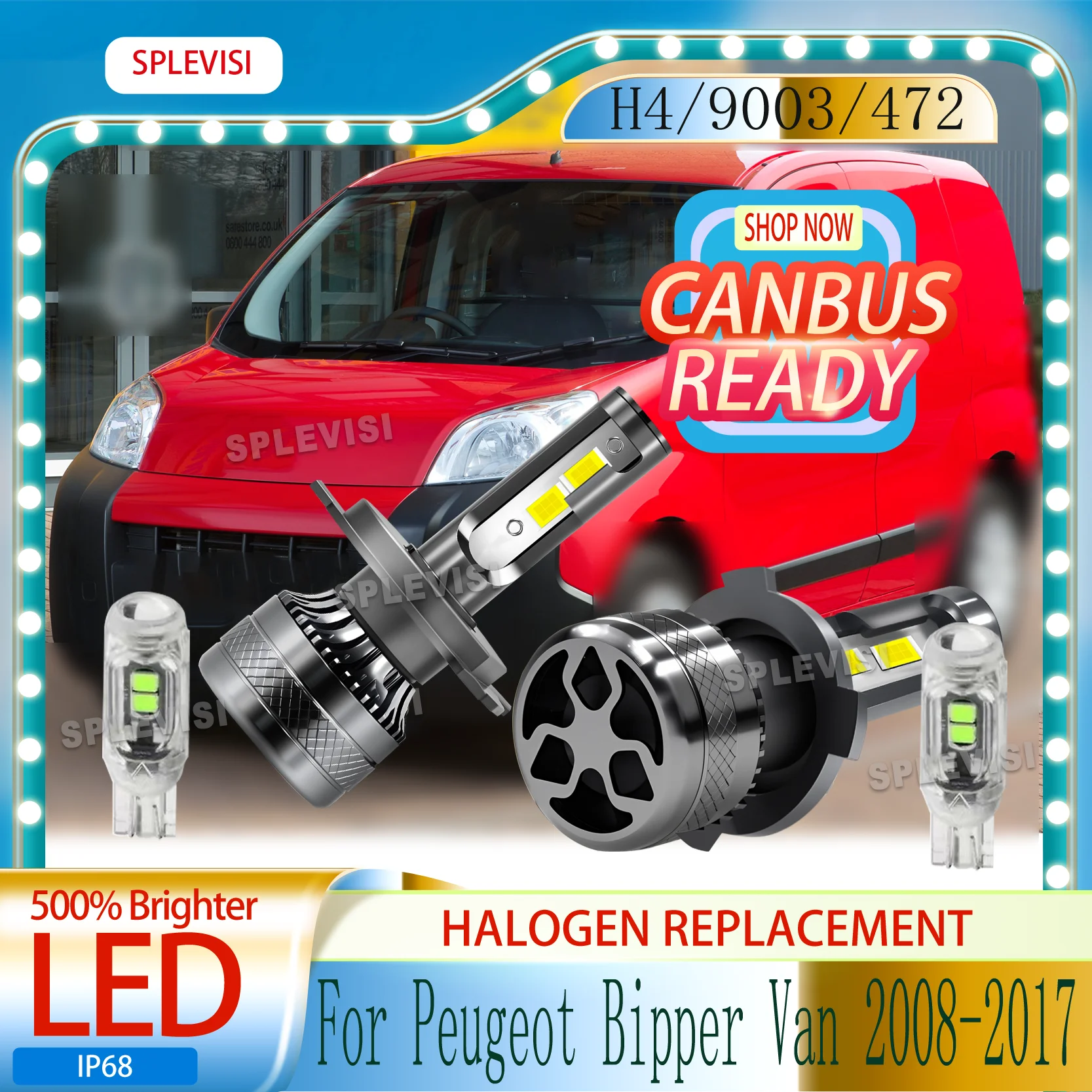 newly upgraded LED bulbs easily install led headlights yourself For Peugeot Bipper Van 2008 2009 2010 2011 2012 2013 2014-2017