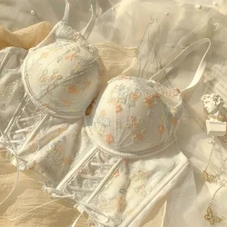 1 Piece Floral Mesh Wireless Bra, Ultra-thin Soft & Breathable Intimates Bra, Women's Lingerie & Underwear