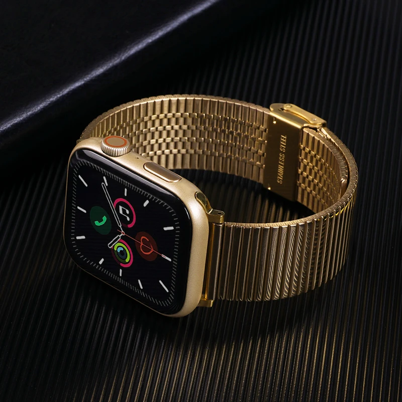 

Металлический ремешок для Apple Watch Series 7 6 5 4 SE, браслет из нержавеющей стали для iWatch band 45 мм 41 мм 44 мм 42 мм 40 мм 38 мм Correa