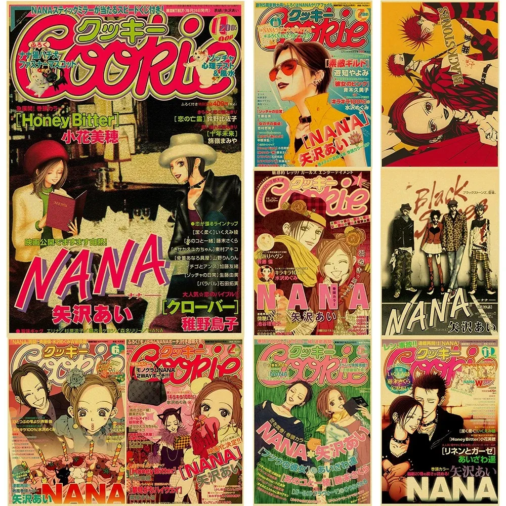 Pósteres de Anime NANA, pegatina de papel Kraft Retro, carteles, llegadas, decoración de Bar y cafetería, regalo nostálgico, impresiones divertidas, pinturas de pared
