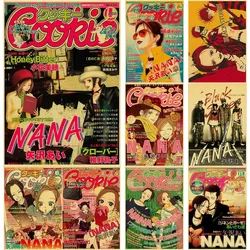 Hot Anime Posters NANA Retro Kraft Paper Sticker Poste Arrivals Bar Cafe Decor Nostalgia Gift Funny Prints Wall Paintings