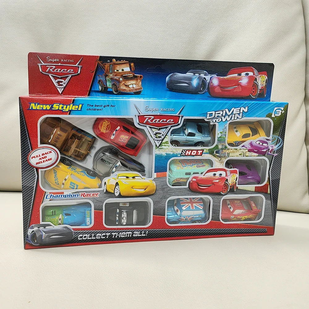 

12pcs/Set Pixar Cars Lightning Mcqueen Jackson Storm Mater Pvc Model Back-Force Car Toy For Kids Birthday Gift Set