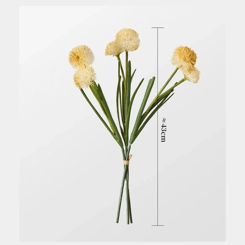 4/5pcs Artificial Flowers Plastic Onion Balls Bouquet Plant Home Decorative Simulation Dandelion Fake Flower Hotel Decoration