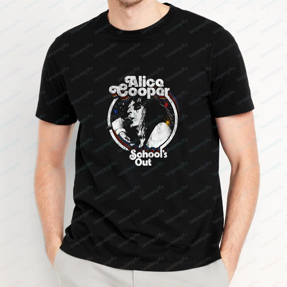 Korean-style Commentary on Men's Vintage Clothing By Alice Cooper - Short-sleeved Comfortable T-shirts for Both Men and Women - view 5