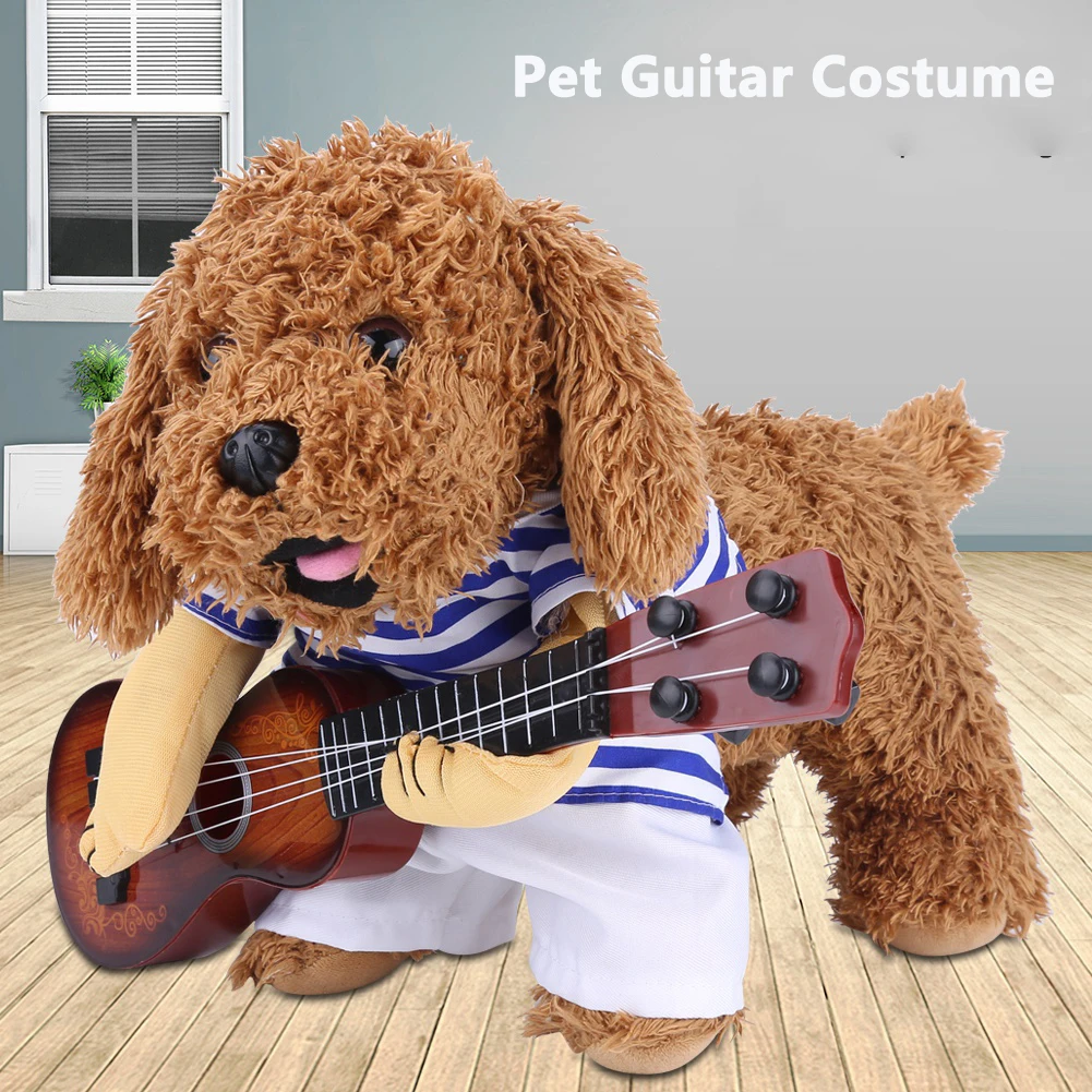 Pet Guitar Costume Funny Dog Costumes Guitarist Player Cosplay Party Dog Cat Clothes Dressing Up Outfits