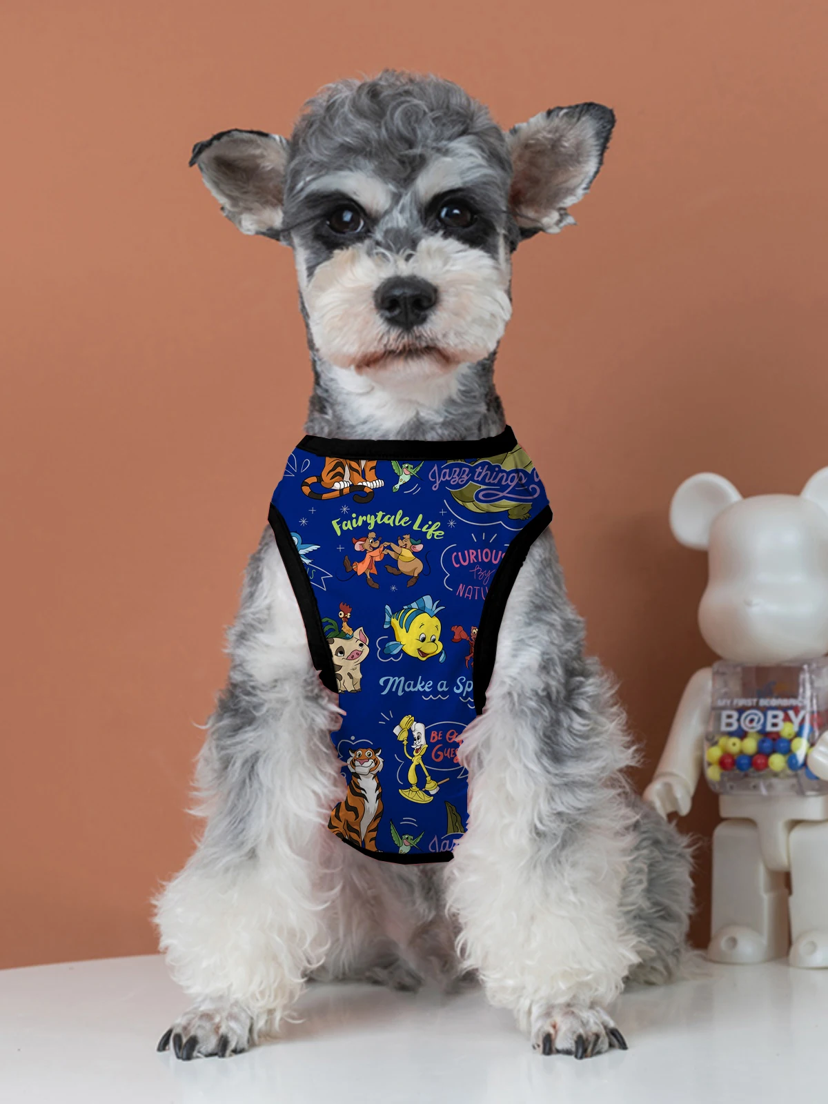 New 2024 Disney Story Printed Dark Blue Cartoon Leisure Sports Pet Cat Puppy Bulldog Vest XS-6XL