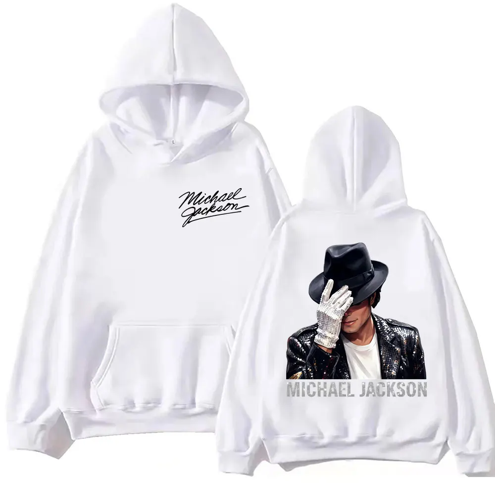 Limitierter Michael Jackson Classics Hoodie für Herren und Damen, modische Punk-Rock-Pullover, hochwertige Fleece-Sweatshirts mit langen Ärmeln und Kapuze – Detail 3