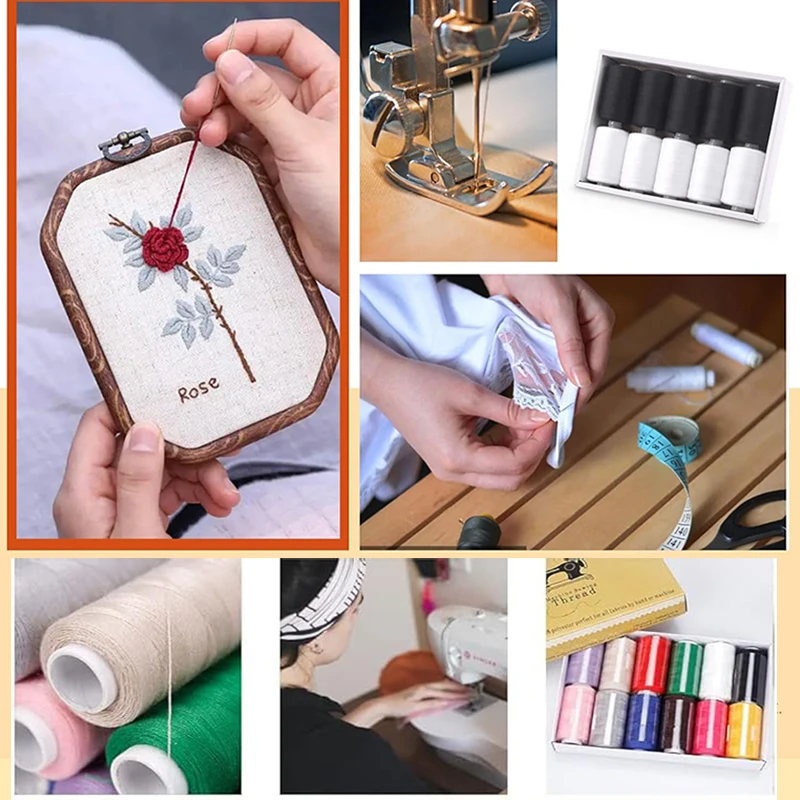 12 Color Set Polyester All-Purpose Sewing Threads for Embroidery and Sewing Machine DIY Embroidery Thread Sewing Thread