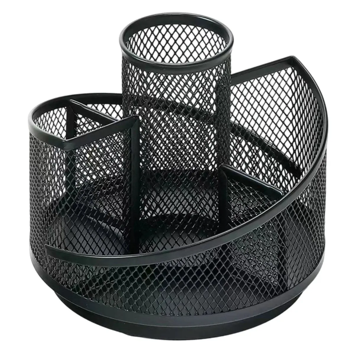 1pc suporte de caneta rotativa desktop caixa de armazenamento multifuncional mesh360 graus rotação livre caneta titular material de escritório