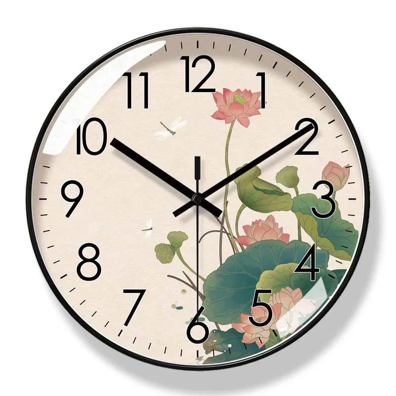 2025 New Wall Clock Living Room Watch Modern Design Clock Wall Clock Creative Luxury Lotus Decoration Silent Quartz reloj