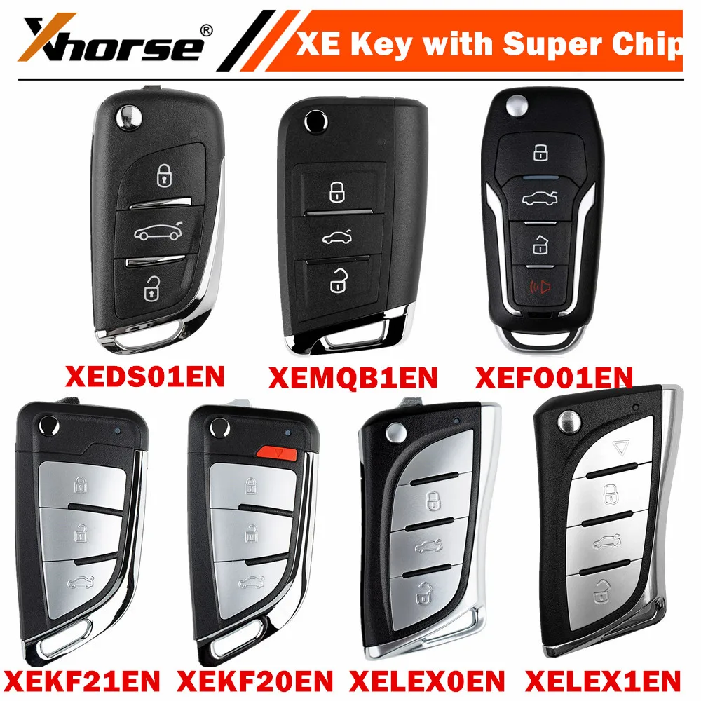 5 Pieces Xhorse VVDI XE Series Remote Key with Super Chip XEMQB1EN XEDS01EN XEFO01EN XEKF20EN XEKF21EN XELEX0EN XELEX1EN