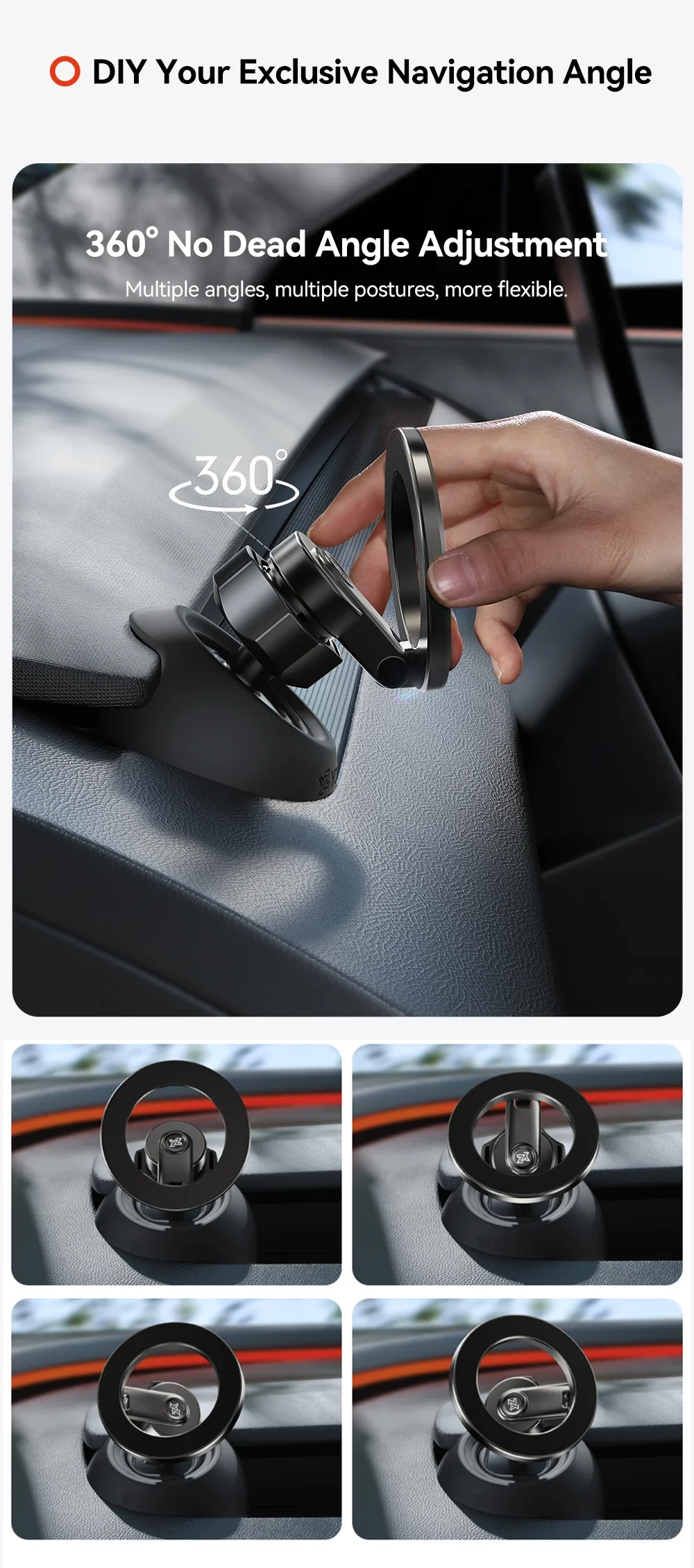 YZ Für Tesla Model 3 Y YL Highland Juniper Magnetische Auto-Handyhalterung 360° ° Drehbare Metall-Autohalterung, verschiedene Ausführungen, einfache Installation, Innenraumzubehör, Unterstützung für magnetische Telefone, Tesla – Detail 15