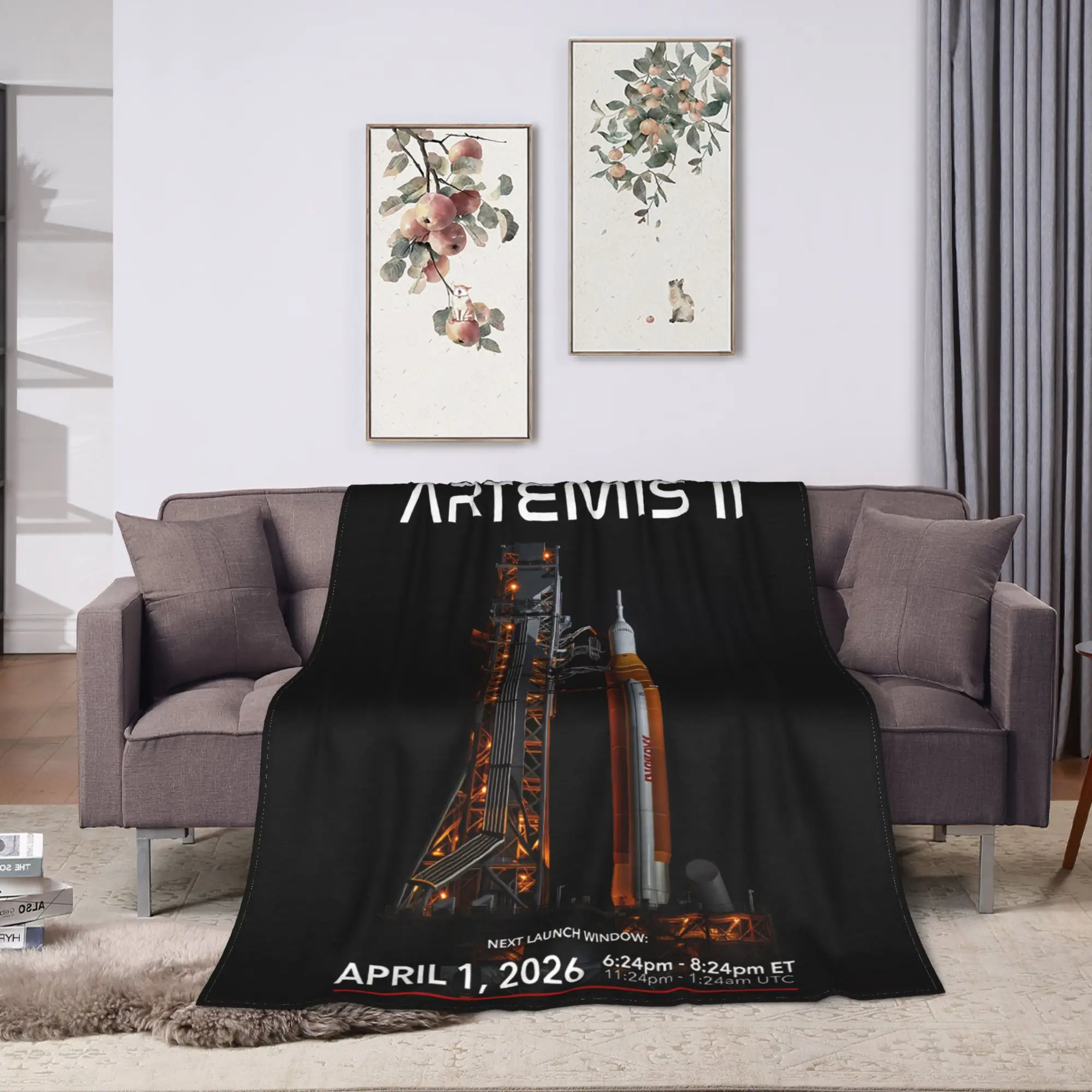 Artemis ii Flannel Blanket  Warm Soft Throw Blanket for Couch Bed Decorative Funny Bedspread Sofa Bed Cover
