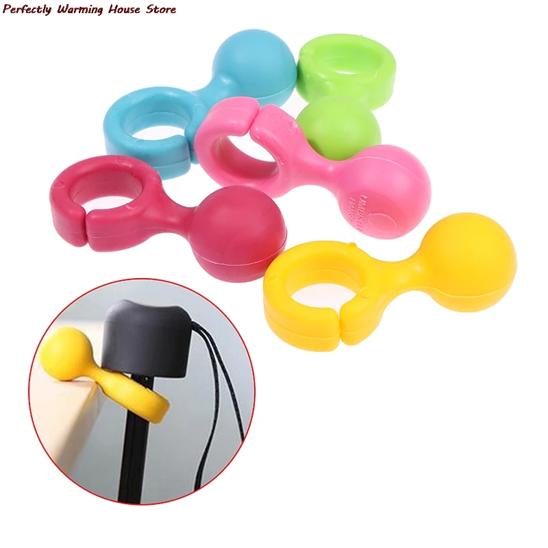 5pcs/Set Portable Umbrella Holder Easy-to-Use Clip On Desk Table Rest Walking Stick Cane Rack Color Random