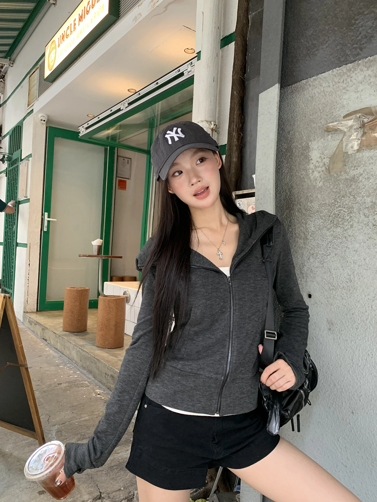 

G Sle с капюшоном Jaet, женская повседневная корейская мода, теплая смесь полиэстера, длинная застежка-молния све, цвет осени, 2025...