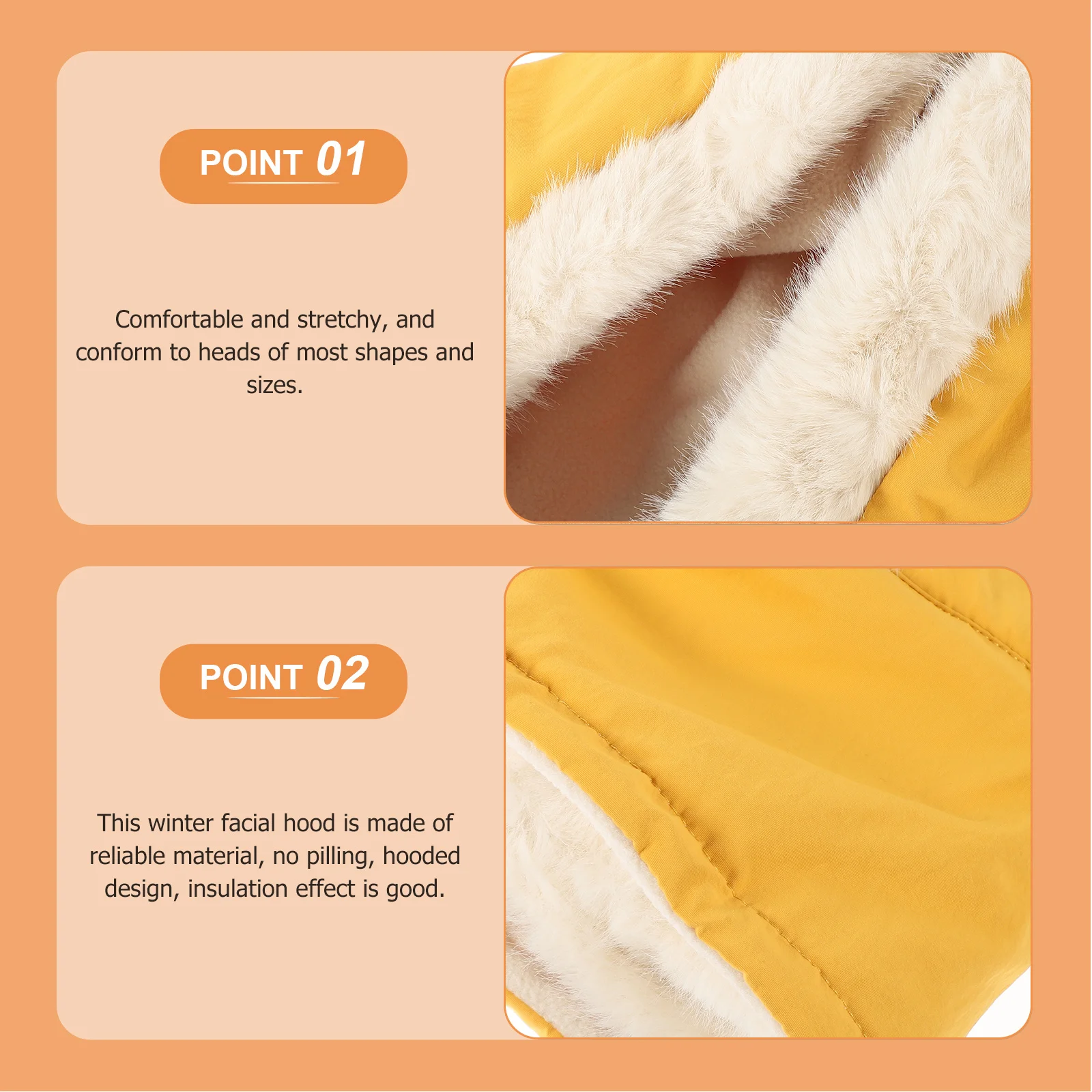 غطاء شتوي مقاوم للرياح للوجه، تأثير عازل مريح وقابل للتمدد، جيد لمعظم أحجام الرأس والأشكال، غطاء مقاوم للرياح