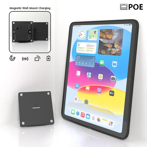 Zilvex POE Power Magnetiskt Väggfäste med Laddningsfodral för iPad Pro Mini Air 12.9 11 8.3 tum 18W Snabbladdning Stark 10 best sales iPad väggfäste med strömförsörjning - №2