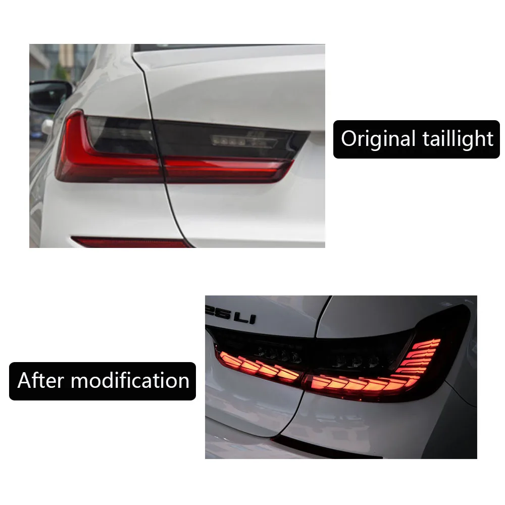 

For BMW 3 Series G20 G28 G80 Tail Light Assembly 19-23 Modified Dragon Scale LED Water Turn Signal Taillight Plug And Play