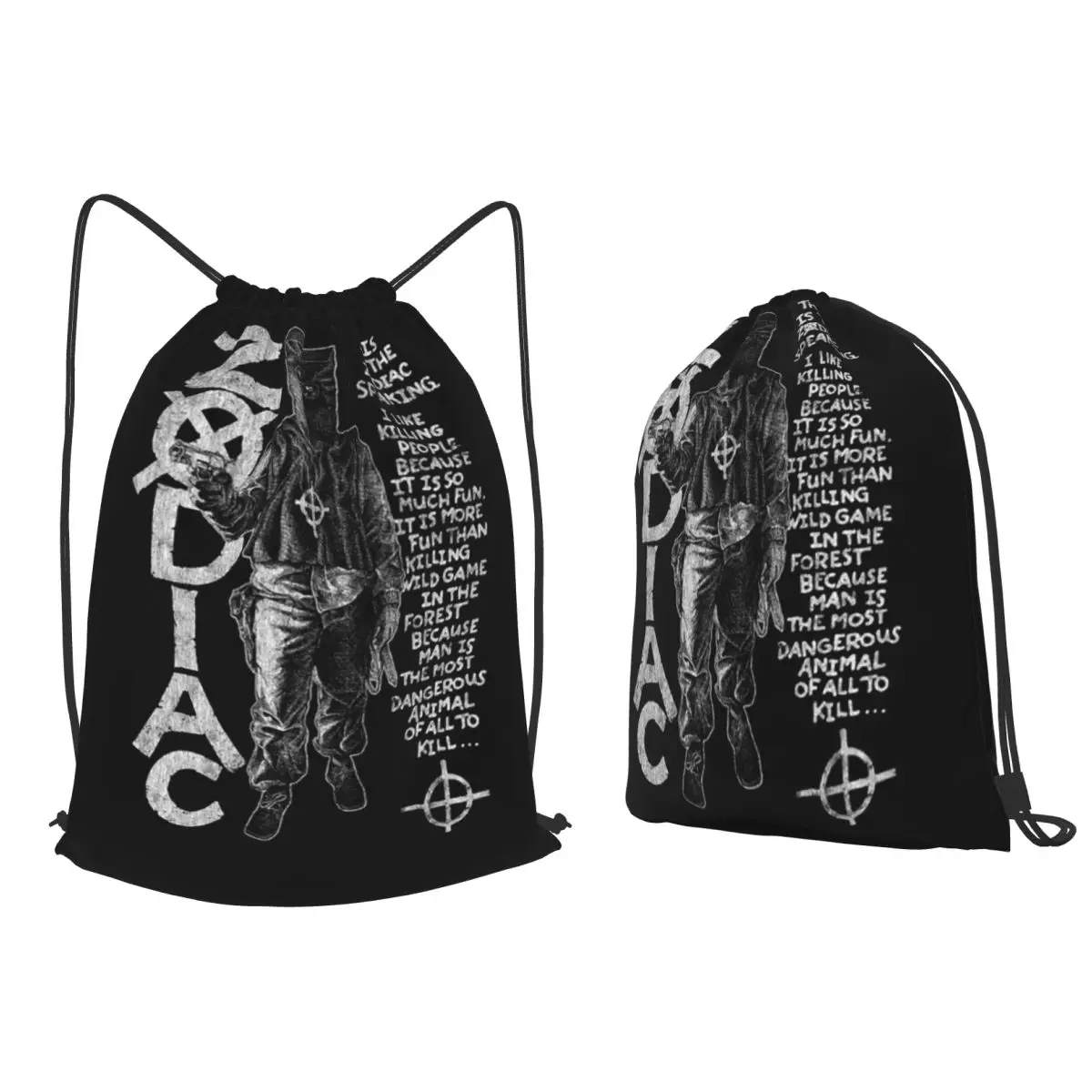 Zodiac,David Fincher,Crime,Serial Killer Backpacks Multi-function Drawstring Bags Sports Bag Book Bags for Man Woman Students