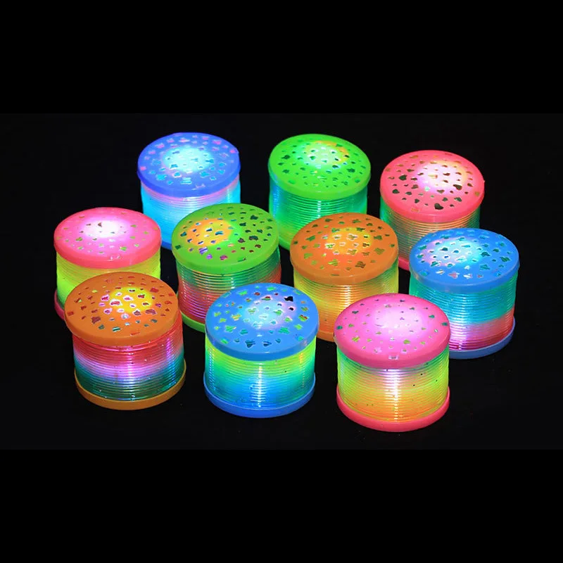 Magic Rainbow Spring Toys Anti-stress Funny Game Favors Luminous Toys Spring Neon Party Creative Glowing Gift for Childrens