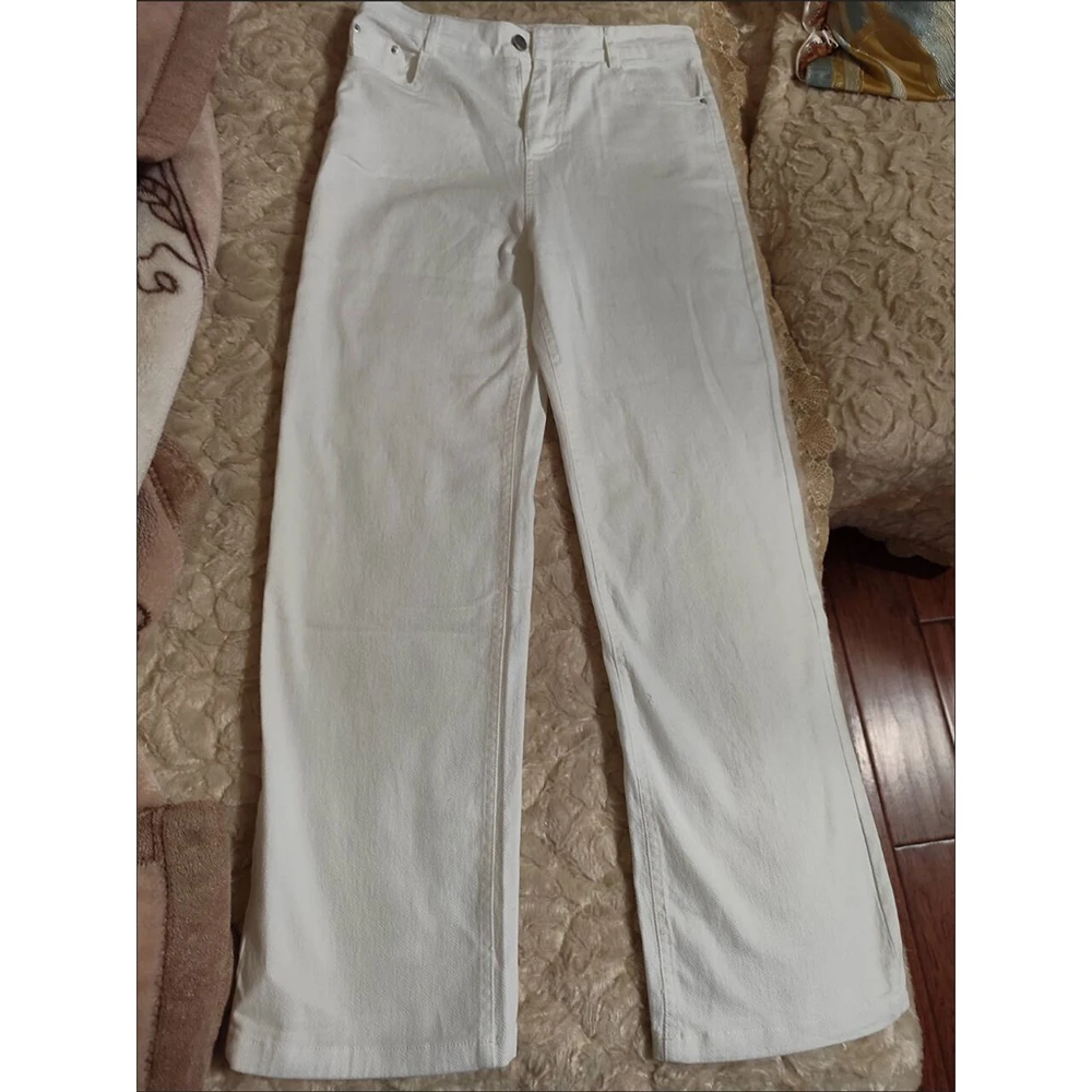 

2025 New Female High Waisted Loose Fitting Straight Cylinder Jeans Spring Autumn Women Versatile Leisure Wide Legs Denim Pants