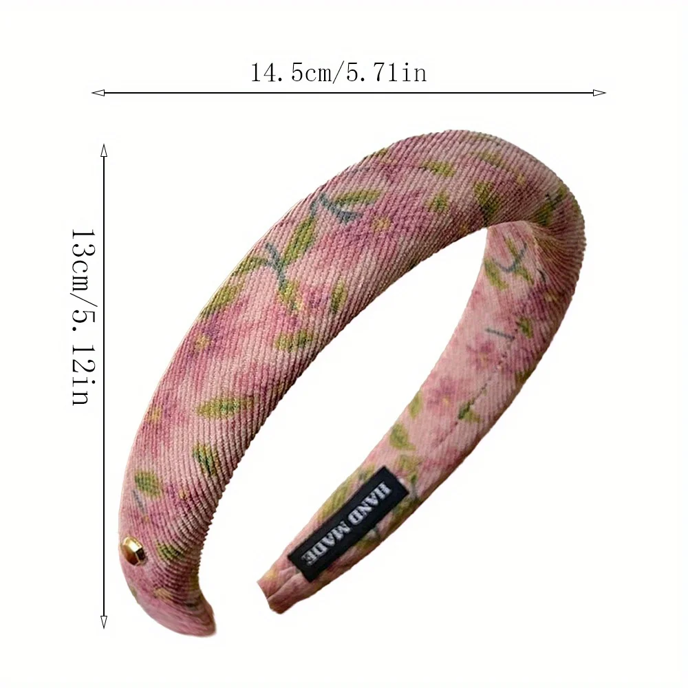 New Fashion Floral Twill Sponge Hairband for Women Girls Headwear Flower High Quality Headband Hair Hoop Adult Hair Accessories