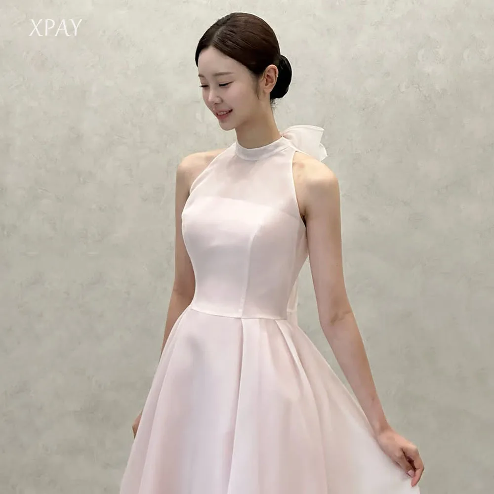 

XPAY Fairy Halter Organza A Line Korea Evening Dresses Wedding Photo shoot Floor Length Prom Gowns Formal Party Dress 웨딩드레스
