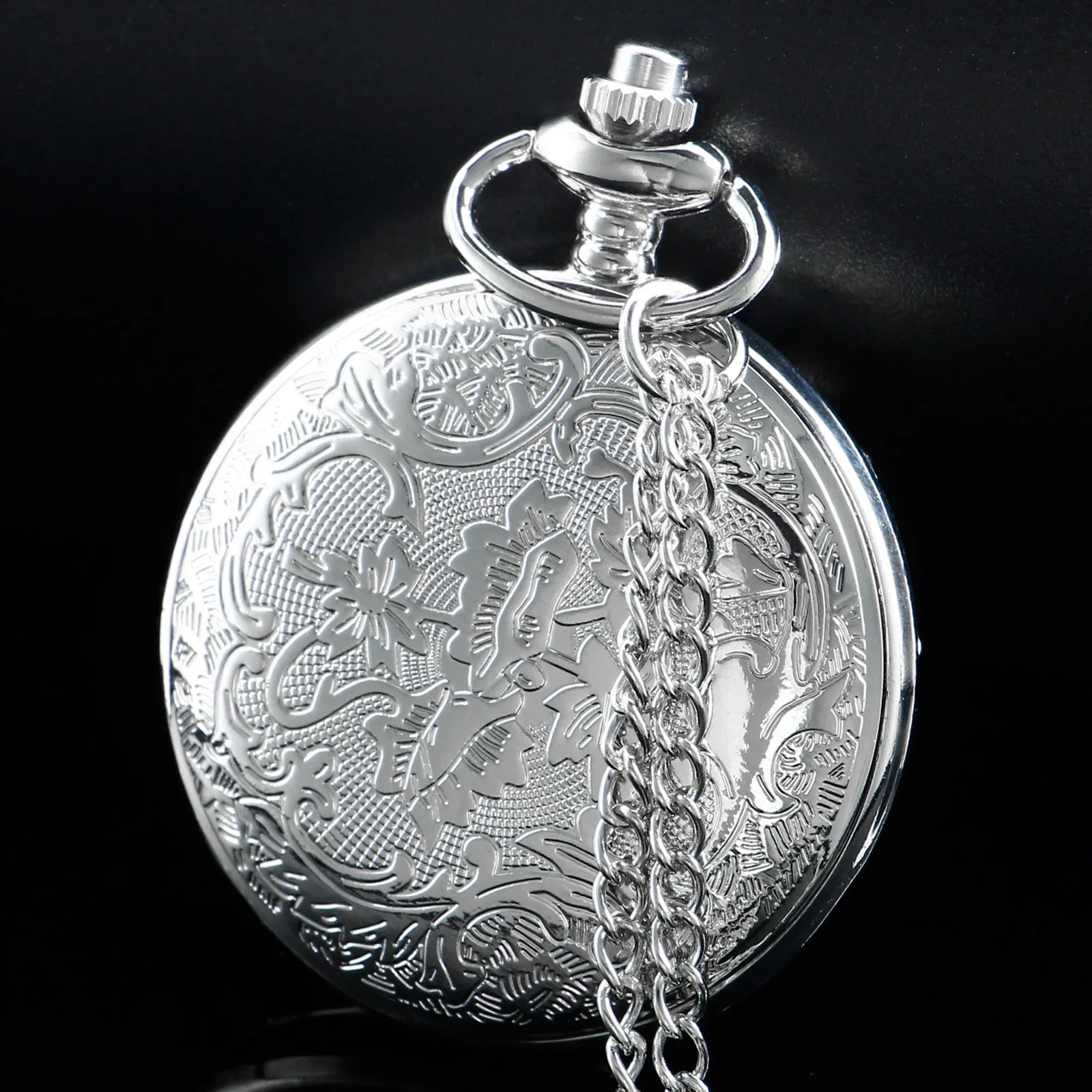 New Steampunk Silver Spider Hollow Quartz Pocket Watch Exquisite Necklace Pendant Bracelet Clock Best Gift for Men Relogios