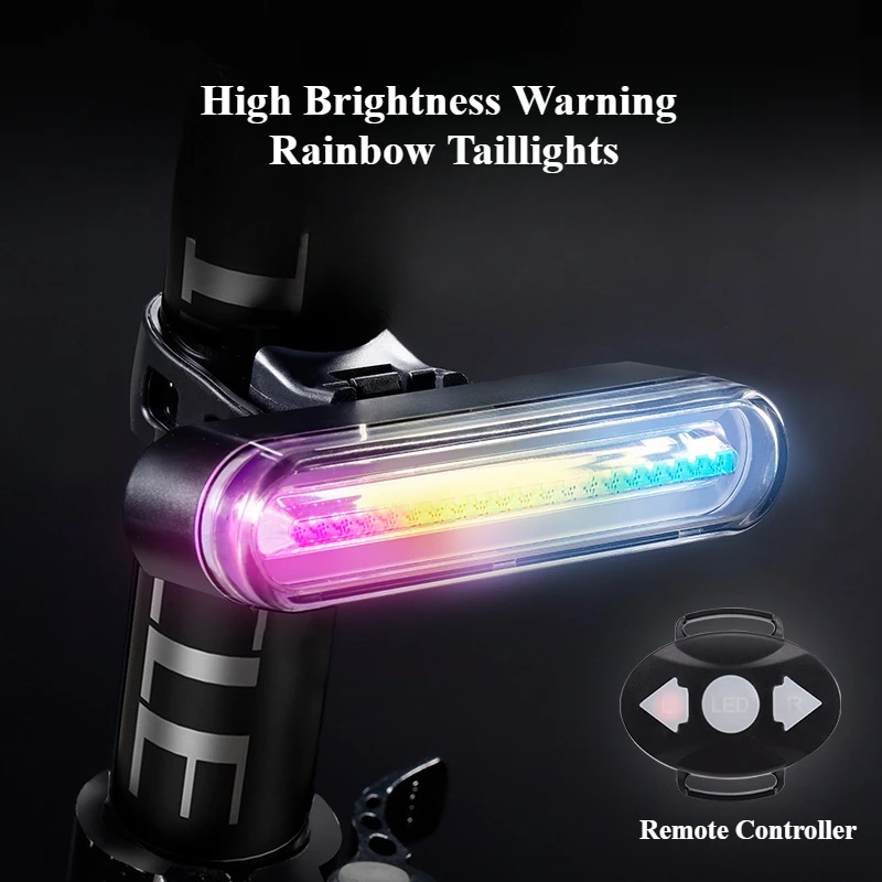 

1pcs Colorful Warning Light Mountain Bike Night Riding Wireless Remote Control Turn Signal Bicycle Taillights Bicycle Lights