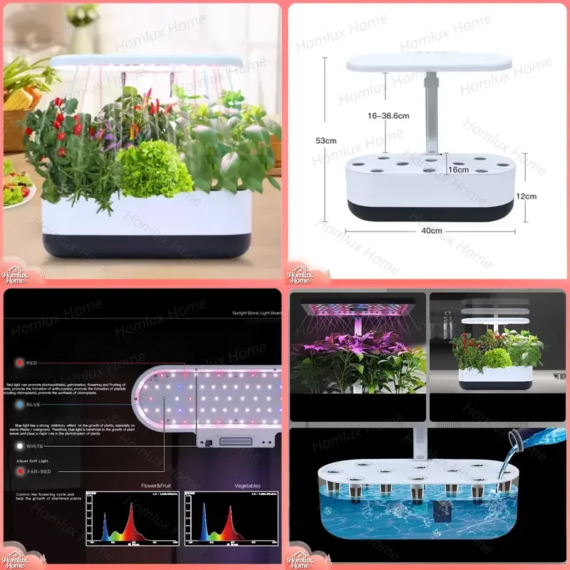 Smart Hydroponic System Indoor Soilless Garden Kit for Vegetables Herbs Flowers Automatic Watering Plant Growing Equipment