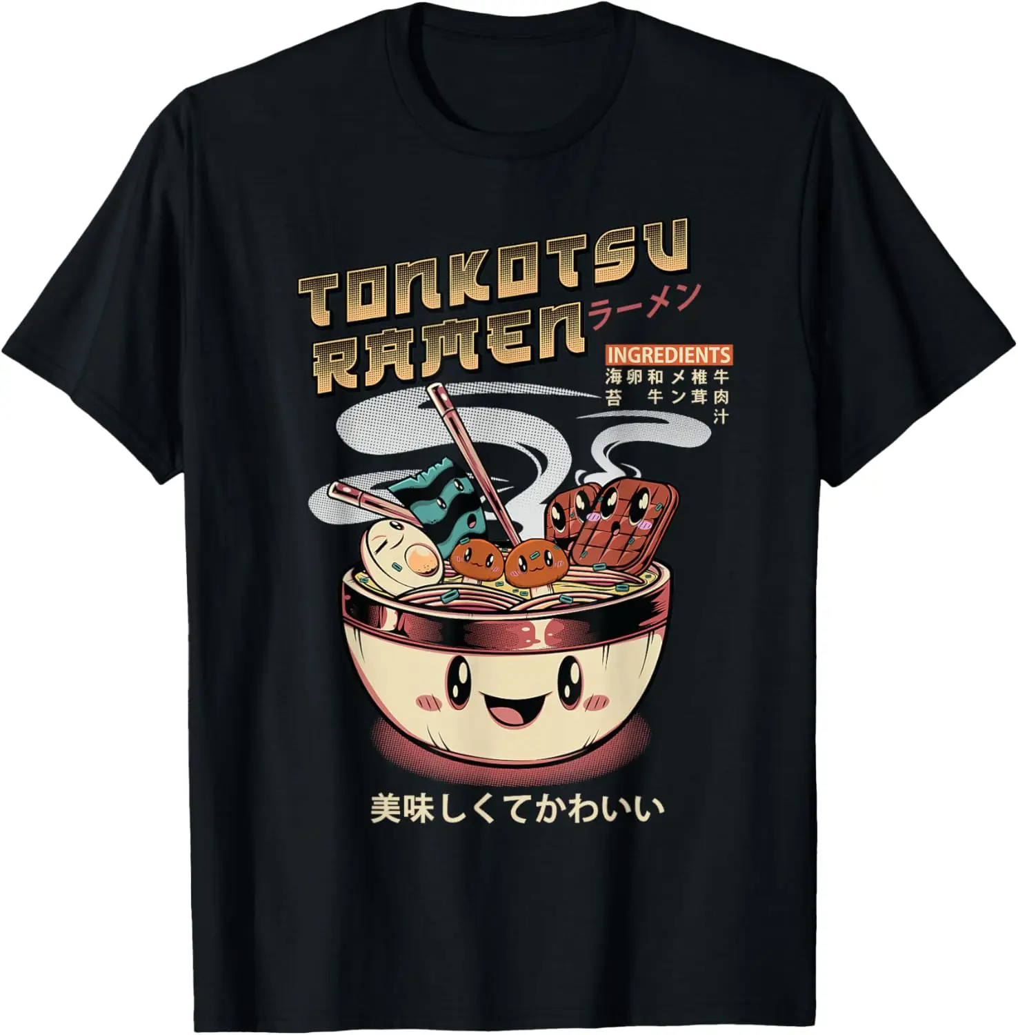 Vintage Funny Food anime Tonkotsu Ramen Gift T-Shirt