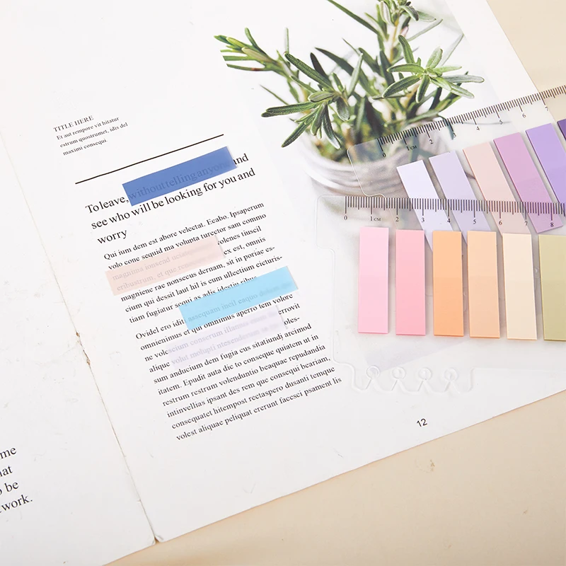 200 Sheets Solid Color Sticky Notes Key Points Index Post Sticker Bookmark To Do List Labels Sticky Notes Memo Pad Stationery