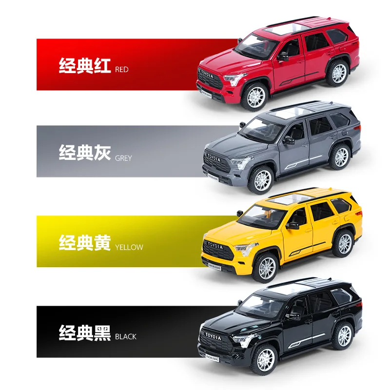 1:24 Toyota Sequoia SUV Spray Function Alloy Model Car Toy Diecasts Metal Casting Sound and Light Car Toys Vehicle