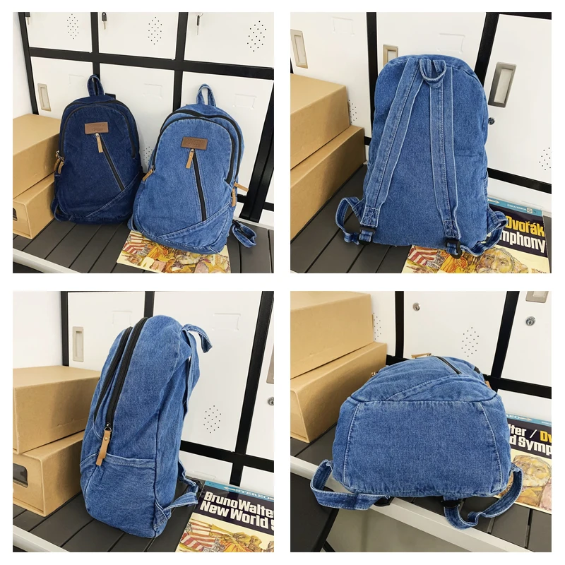 Denim Rucksäcke Y2K Damen Rucksack Canvas Schultertasche Sport Rucksack Qualität Packbag Vintage Rucksack Student Jeans Mochila