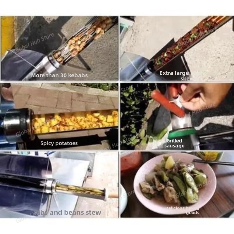 Solar Grill Portable Non-Smoking Camping Cooking Oven Grill Outdoor Stainless Steel Sun Stove