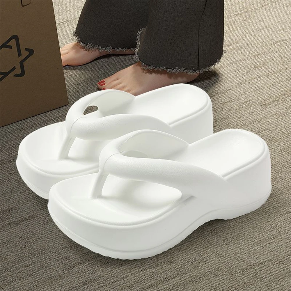 

BASATU Fashion Thick Sole Flip Flops Women Summer Non Slip Slippers Clip Toe Wedge Sandals Outdoor Slides Beach Slippers