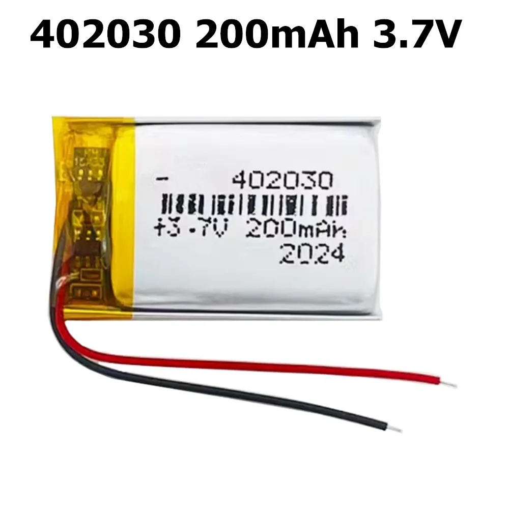 

1-10PCS 402030 200mAh Lipo Battery 3.7V Polymer Lithium Ion Batteries Li-po for MP3 Smart Band GPS Pet Training Tool Webcam Cell