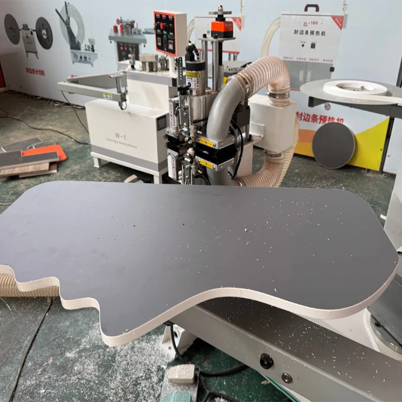 PUR Glue Veneer Edgebander Full Auto Folding Arm Round Shape Curve Automatic Edge Banding Machine