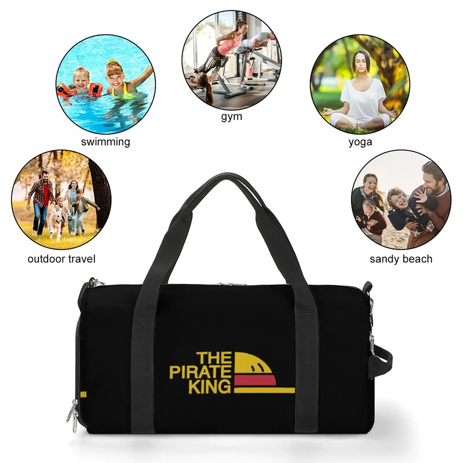 THE PIRATE KING Sport Bags Japanese Anime Large Gym Bag Portable Men Women Pattern Handbag Luggage Cute Fitness Bag