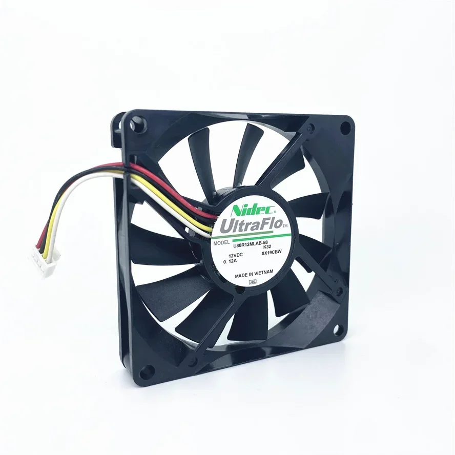Brand New Nidec 8CM 80mm 12V Cooling Fan U80R12MLAB-58  Computer Case Cooling Fan 4pin